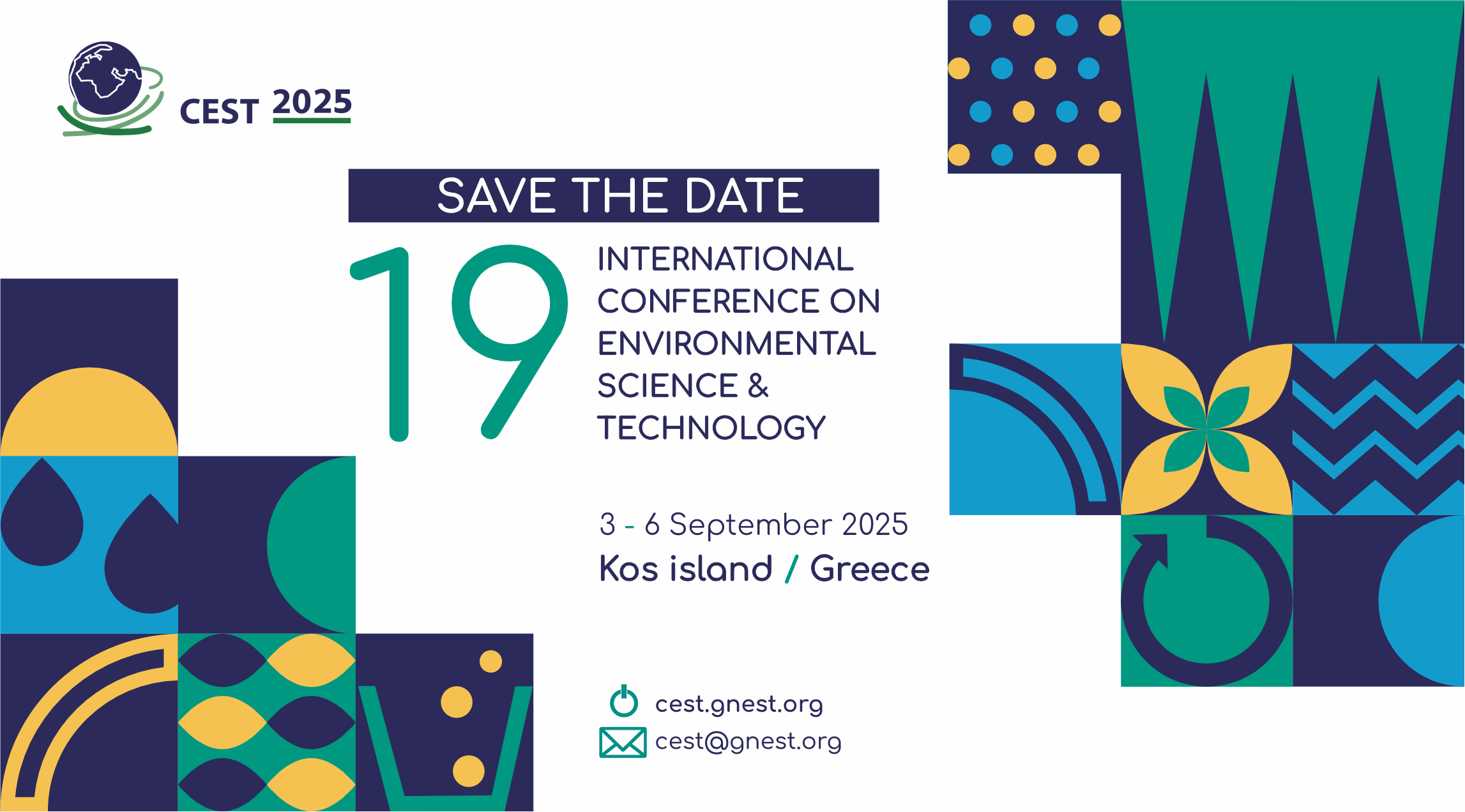 Save the Date: CEST 2025 - International Conference on Environmental Science and Technology, September 3-6, Kos, Greece